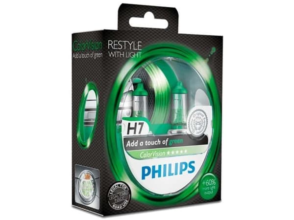 Philips Colorvision Grön H7 55W 12V – set