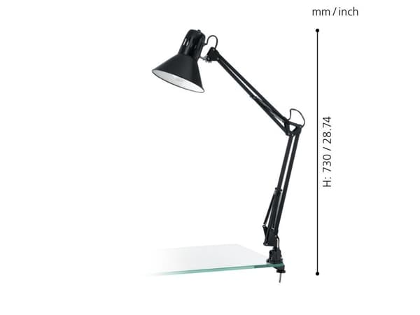 Firmo bord med klämma - svart