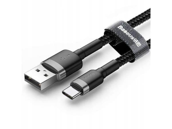 USB-C-kabel Baseus Cafule 3A 1m (grå/sort)