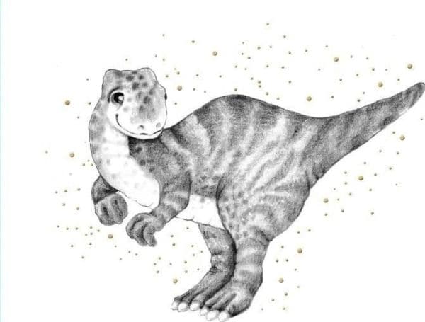 Gilded Square Card CL3824_BL Dinosaurie