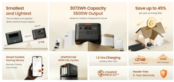 Jackery Explorer 3000 V2 EU bärbar powerstation