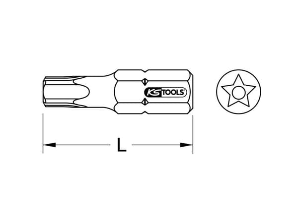 KS Tools 911.3124, 1 styck, Nickel, 30 mm, 13 g, Hexagonal