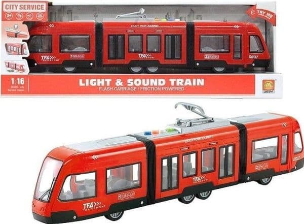 Powered raitiovaunu punainen