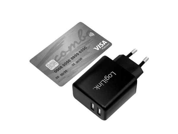 LogiLink PA0210, Innendørs, AC, 5 V, 2,4 A, Sort