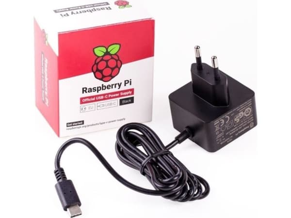Raspberry Pi - Strömadapter - AC 100-240 V - 15.3 Watt - Europa - svart - för Raspberry Pi 4 Model B