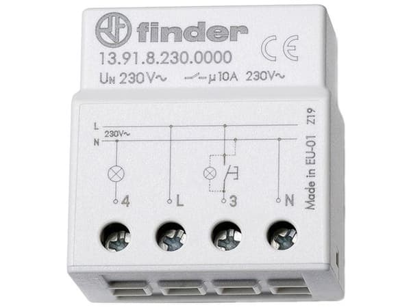 Finder 13.91.8.230.0000, Harmaa, 10 A, CE, 230 V