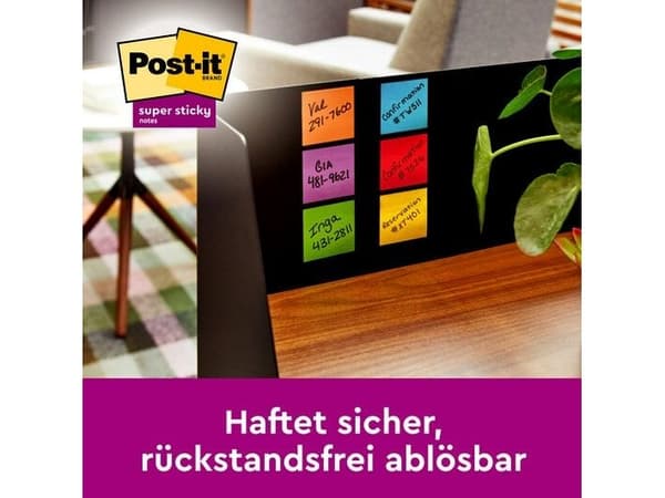 Super Sticky Notes Post-it® Boost, 76 x 76 mm, pakke med 5 stk.