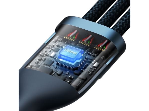 Baseus CASS030003, 1,2 m, USB A, USB C/Micro USB-A/Lightning, Blå