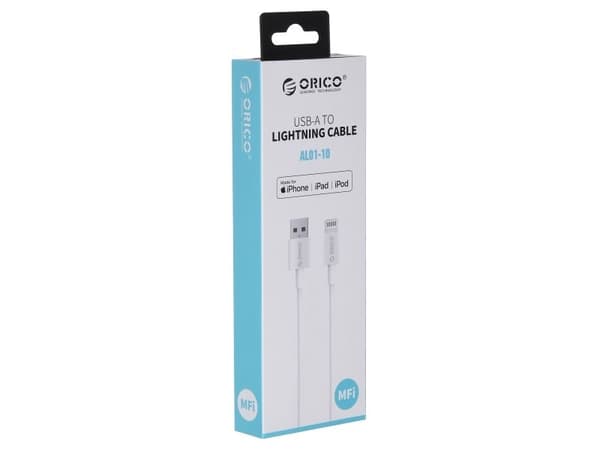 ORICO LIGHTNING-KABEL MFI-CERTIFIERAD, VIT,18W, 1M