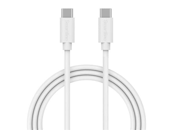 Laddkabel USB-C till USB-C vit 100 cm