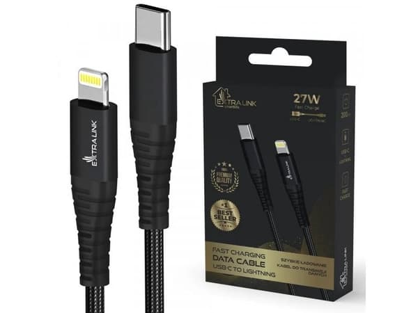 USB-C til Lightning-kabel ExtraLink 2 m svart (CABESL03)