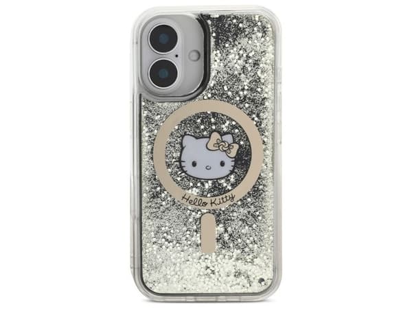 Hello Kitty Liquid Glitter Fever MagSafe-deksel til iPhone 16 - gull