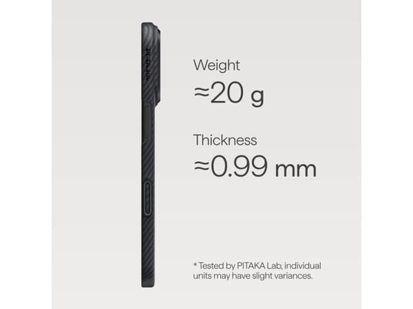 PITAKA Ultra-Slim MagSafe kotelo iPhone 17 Pro musta harmaa