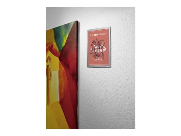 Ram med självhäftande remsor hållbar duraframe, a4, silver
