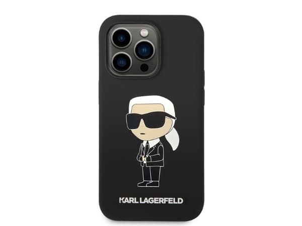 Karl Lagerfeld silikonovertrekk Ikonik til iPhone 14 Pro - sort