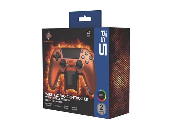 Deltaco Controller inkl. Ladestation Wireless oranssi PS5