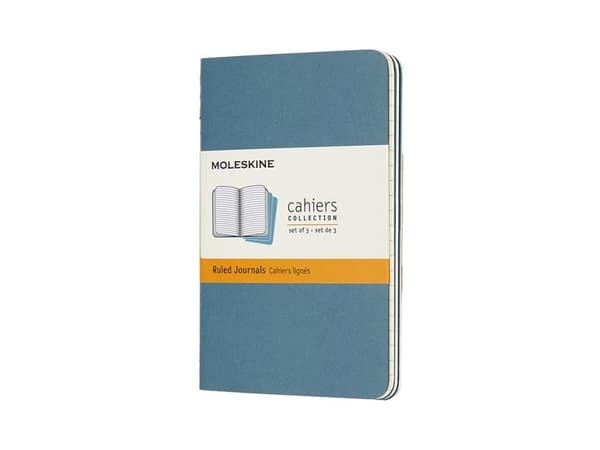 Cahier Journal linjerat pocket Brisk Blue 3-pack
