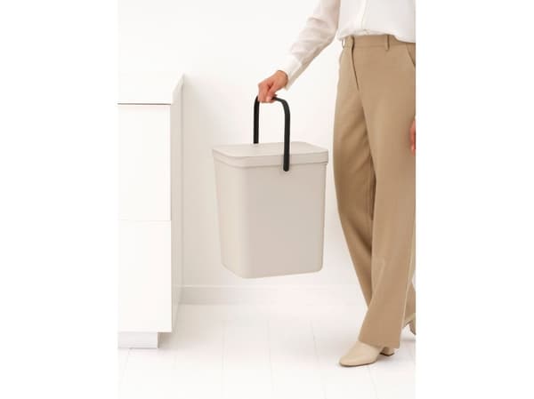 Brabantia Sort & Go, 25 l, Rektangulær, Resirkulert plast, Beige, Manuell, Plast