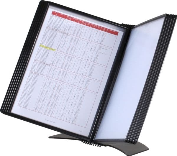 Registersystem, BNT A4 Easymount t/5 lommer bord, sort