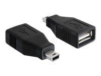 DeLOCK 65277, mini USB, USB 2.0-A, Musta