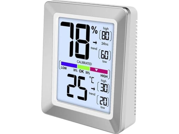 Technoline WS 9460, Silver, Inomhushygrometer, Inomhustermometer, hygrometer, Termometer, hygrometer, Termometer, Batteri, 73 mm
