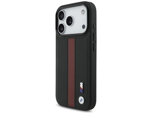 Etui BMW M Perforated Stripe LogoMagSafe do iPhone 17 Pro czerwony