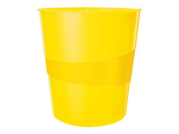 Papperskorg Leitz Plus 15 ltr. WOW gul - (6 st.)