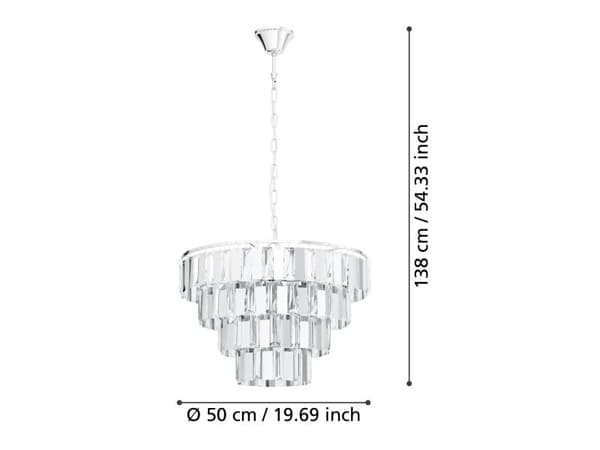 EGLO ERSEKA RIIPUS 7L E14 KROMI/KRISTALLI