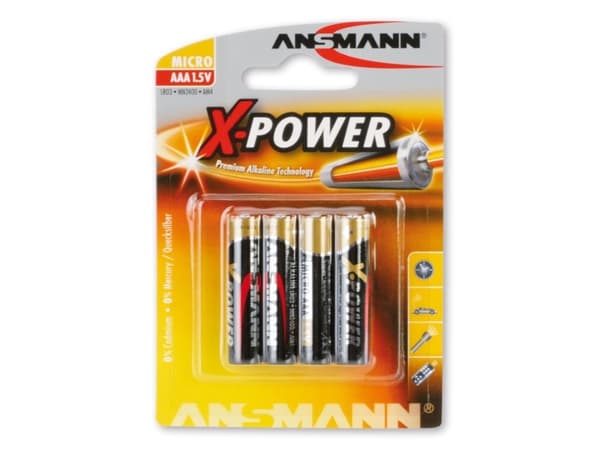 ANSMANN X-POWER Micro AAA - Batteri 4 x AAA - Alkalisk