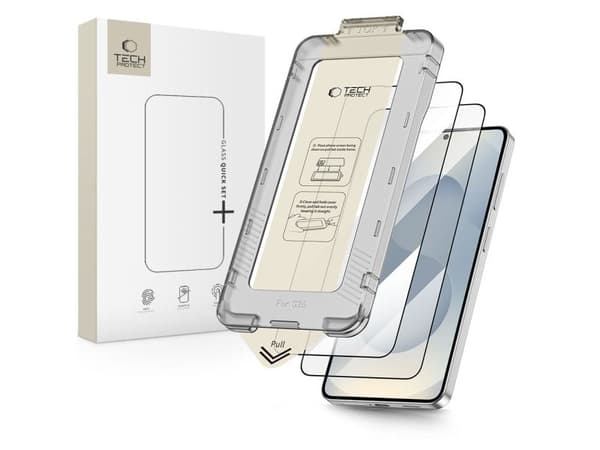 Tech-Protect Quick Set+ 2-Pack Tempered Glass for Samsung Galaxy S26 - Black
