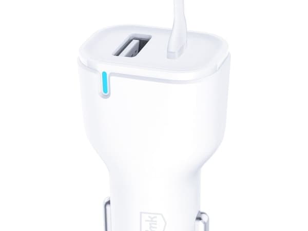 Hurtel 3mk bil-lader 20W PD3.0 QC 3.0 USB 1A1C - hvit