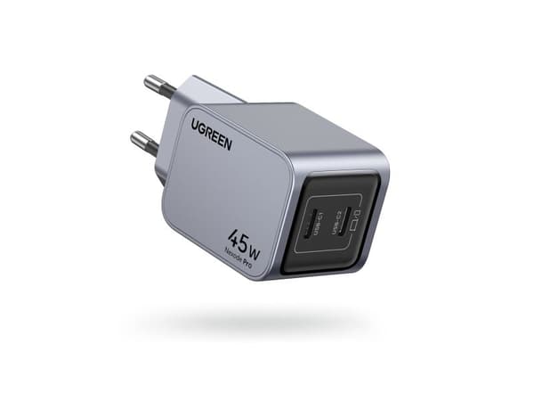 Ugreen Nexode Pro 45W nätladdare, 2x USB-C (grå)