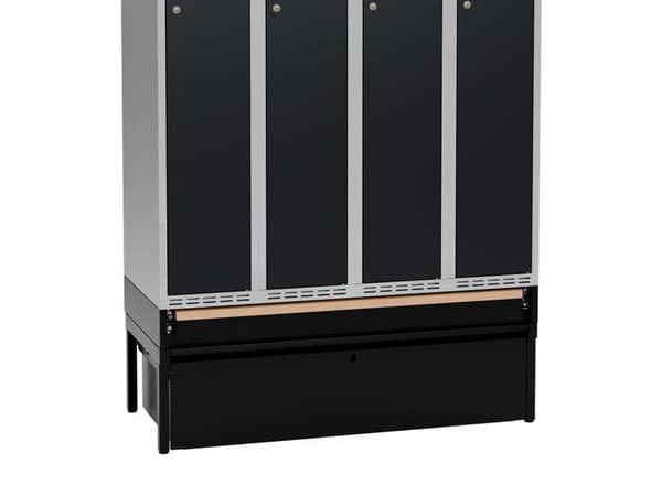 Stativ med skuff og sittebenk, 1200x550 mm
