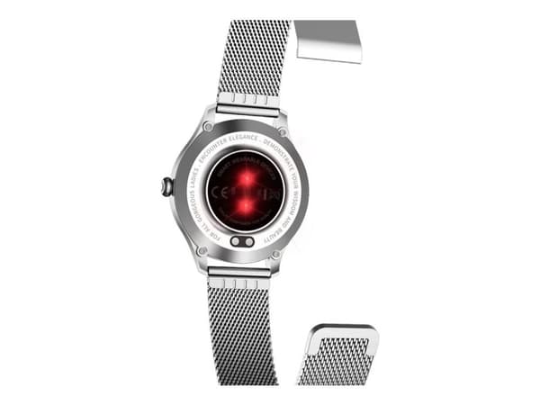 MaxCom FW42 - Rustfritt stål - smartklokke med stropp - metall - display 1.09" - Bluetooth - 70 g - sølv