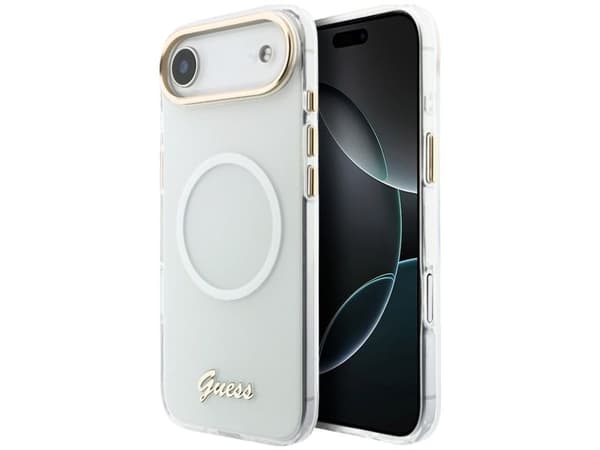 Guess IML Gradient Script Metal MagSafe-telefonetui til iPhone Air - hvit