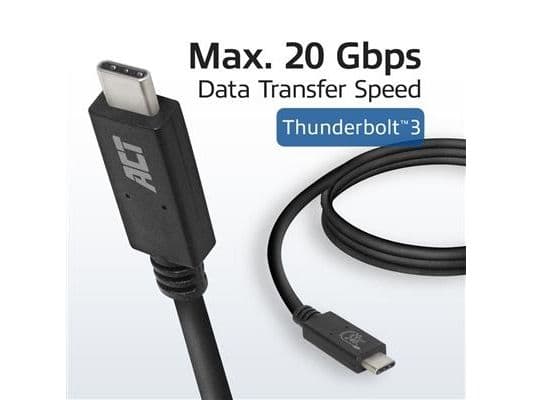ACT AC7431 USB-kabel 1 m USB4 Gen 2x2 USB C Sort