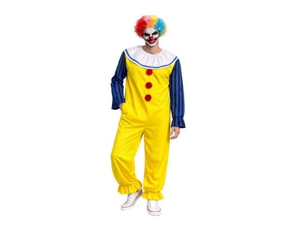 Läskig clownkostym