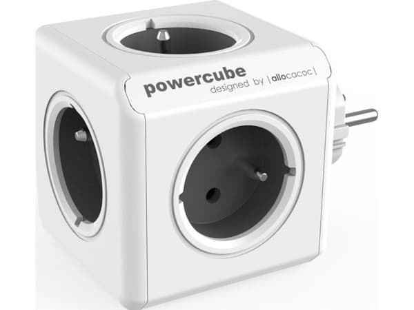 Allocacoc PowerCube Original Type E, Sisätila, Tyyppi E, Harmaa, CE, 5 AC-pistorasia(a), 16 A