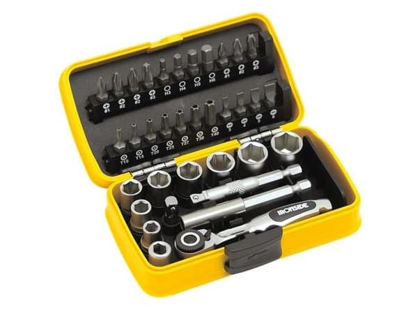 Skruvnyckel-/bitsats 1/4'' 35 delar