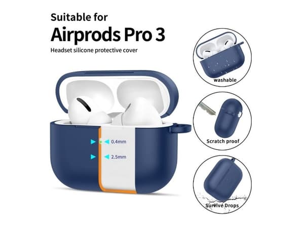 4kom.pl TECH-PROTECT silikon krok til Apple AirPods Pro 3, navy blue