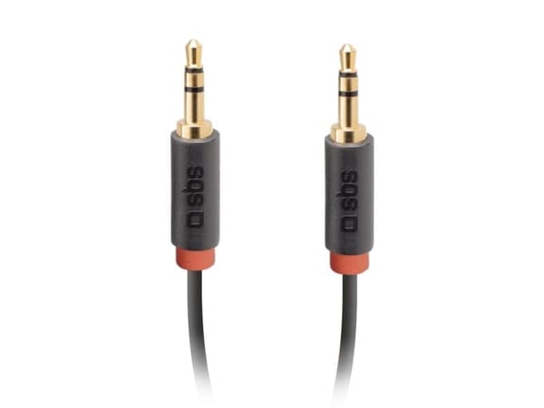 SBS TECABLE35KR, 3.5mm, Hankjønn, 3.5mm, Hankjønn, 1,5 m, Sort