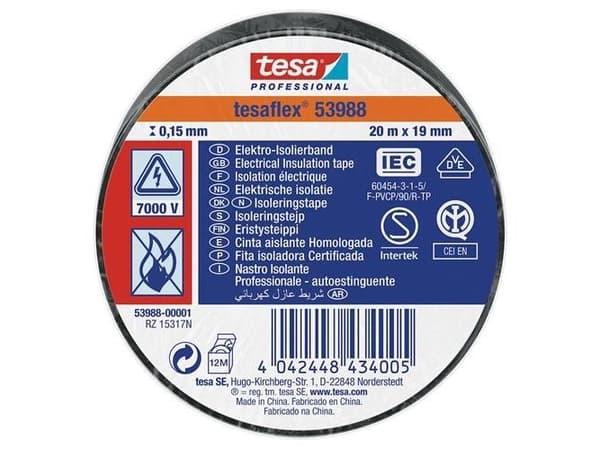 Isoleringstejp stl 19 mm 20 m