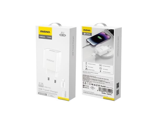 Dudao A4EU adapter 10 W 1xUSB-A (USB-A till Lightning-kabel ingår)