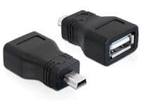 Delock USB adapter - USB-adapter - USB (hona) till mini-USB typ B (hane) - USB 2.0 - svart