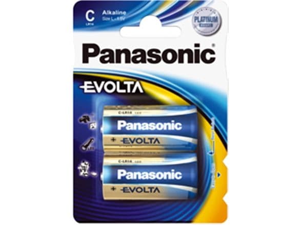 Panasonic Evolta C, Engångsbatteri, Alkalisk, 1,5 V, 2 styck, Blå, C