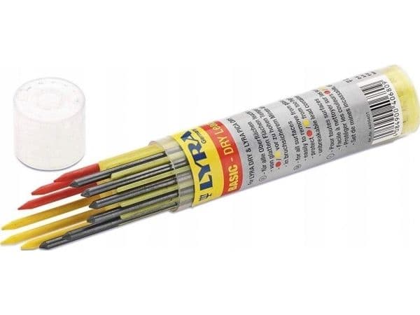 Dybhulspen refill rød, gul og sort Basic 12stk Lyra Dry 10,5 cm