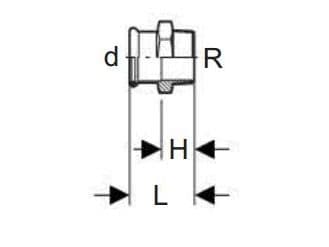 GEBERIT Overgang rustfri 42-11/2 muffe / nippel mapress
