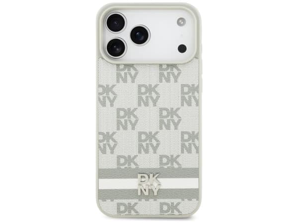 DKNY Checkered with Printed Stripes Case for iPhone 17 Pro Max - Beige