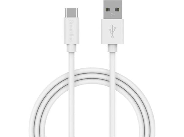 Laddkabel USB-A/USB-C vit 100 cm