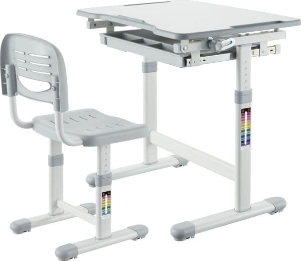 Mozos MOZOS DC-SET-GREY barnepult og justerbar stol for barn 2-12 år